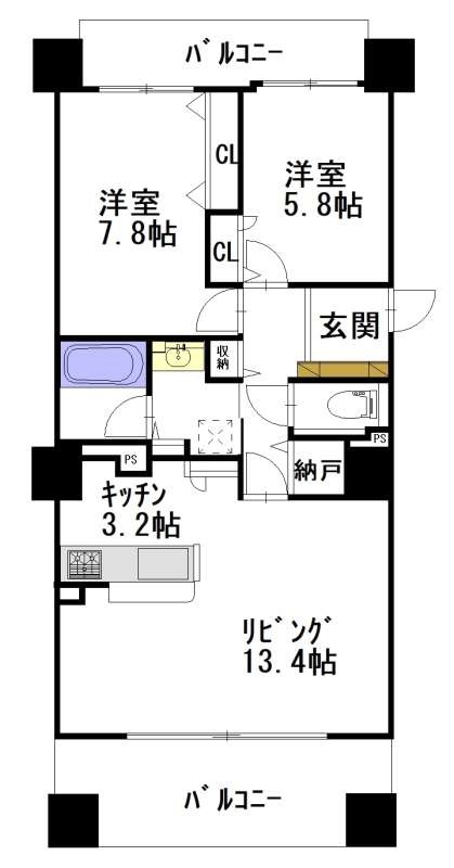 MS　ロジェセレノ教育大前 間取り