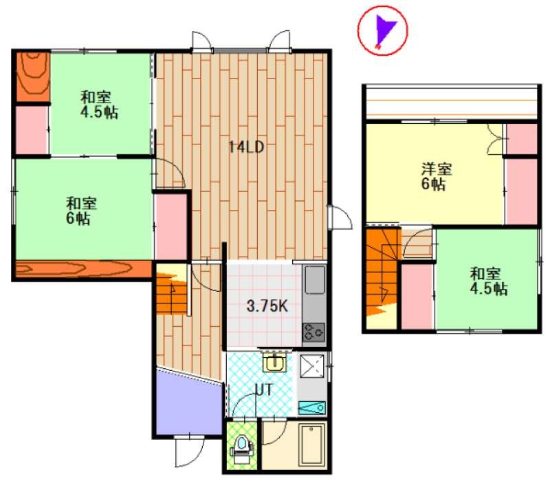 収益　神楽岡6条4丁目借家 間取り