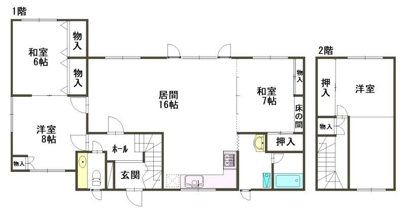 戸建　富良野市東町 間取り