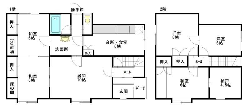 戸建　東8条1丁目 間取り