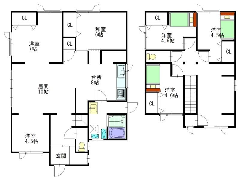 戸建　神居2条18丁目 間取り