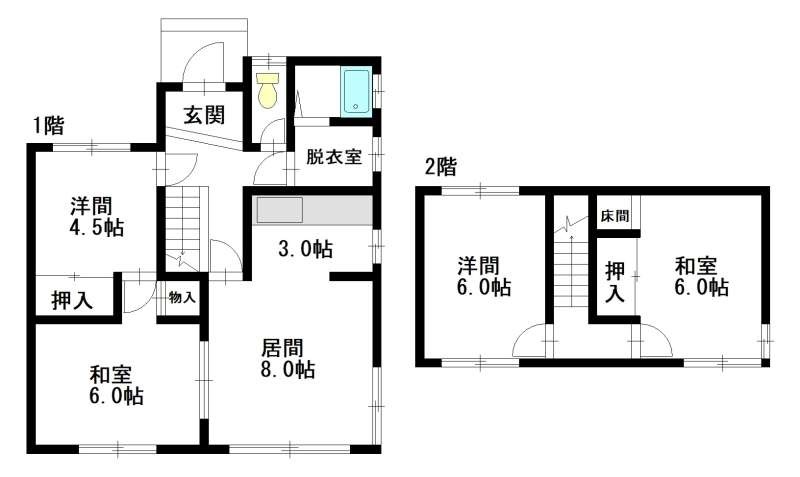 借家　末広8条2丁目 間取り