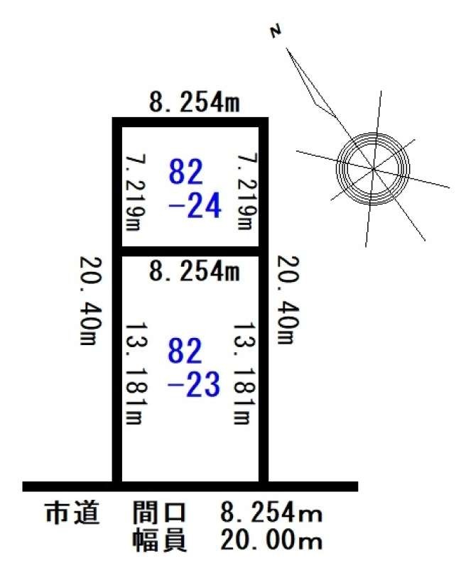 土地　6条通17丁目82-23,-24 間取り